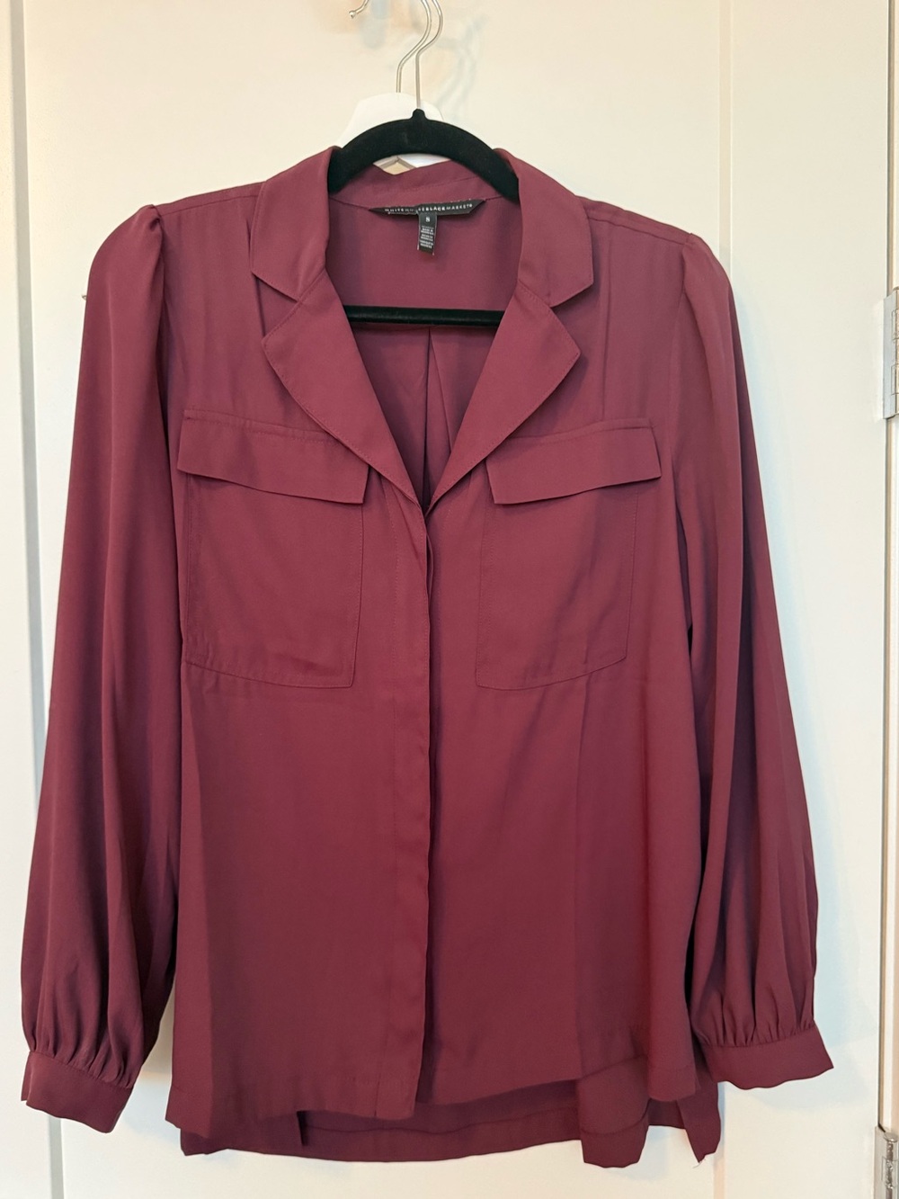 EUC WHBM Women’s Soft Shirt, Sz S, Burgundy